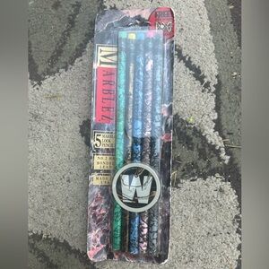 Marblez Pentech 5pc Sealed Pack Free Pog Milkcap 1995 School Office Learning